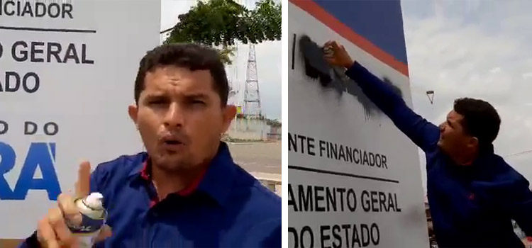 VÍDEO – Homem apaga crime de governo e tem casa invadida, em Santarém: placa é mudada